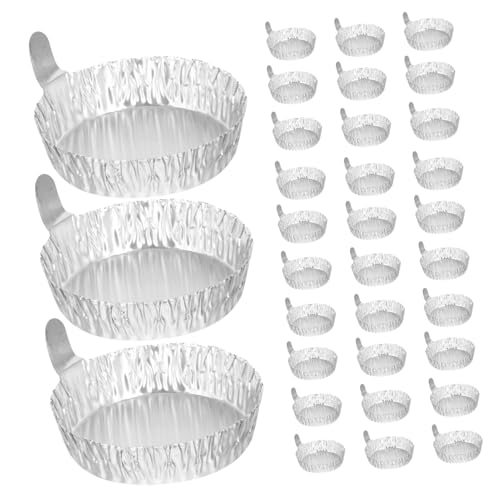 FUTUREORYY 50 piezas Bandejas de Pesaje de Aluminio con Asa Desechables y Apilables para Resistentes y Fáciles de Almacenar
