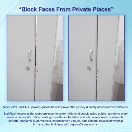 Image of StallPlus Restroom Privacy Gap Guard | Improves Privacy in Restroom Stalls | Eliminates Gaps at Restroom Stall Doors & Corners | 4pack (Gray)