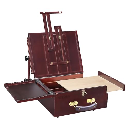 MEEDEN Caja Pochade: Caballete de Mesa para Pintura - Caballete Francés para Adultos...