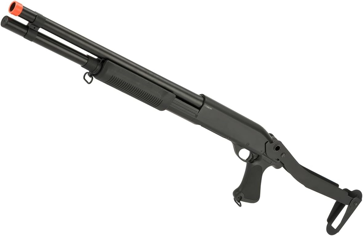 Evike Airsoft - CYMA Standard Metal M870 3-Round Burst Multi-Airsoft Shotshell Loading Airsoft Shotgun (Model: Folding Stock Metal) - (PID: 63539)