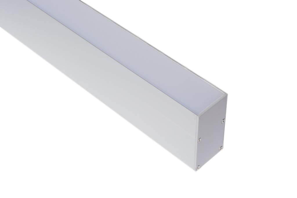 Aftertech® 2m 2metri 3566 35x66mm PROFILO RETTANGOLARE GRANDE ALLUMINIO STRISCE STRIP LED 2MT SOSPENSIONE