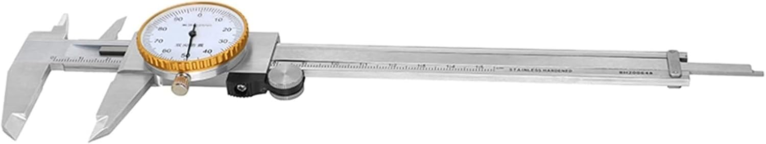 150mm/200mm/300mm Double Shock Proof 0.02 mm Stainless Steel Vernier Caliper Dial Micrometer Gauge Vernier Caliper(0-150mm)
