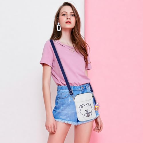Image of AOCINA Small Wallet Purse Canvas Mini Purse Crossbody Phone Purse Bag for Girls Teens Boys Women