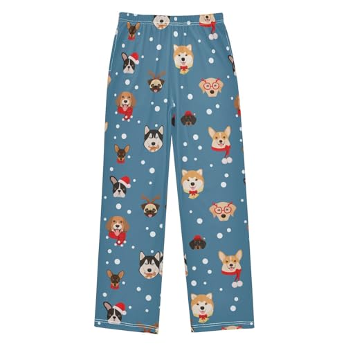 Boys' Pants Christmas Dogs Dark Cartoon Long Bottoms Jogger Pants Elastic Waist Trousers with Pockets S-XL