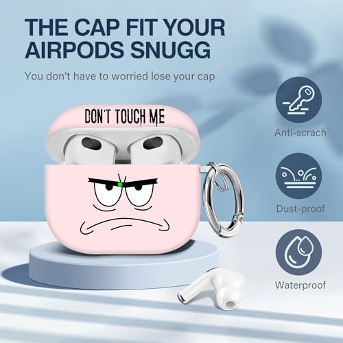 Image of for Airpods 3rd Generation Case,Don't Touch Me Cool Cover with Lanyard Big Eyes Cute Cartoon for Airpods 3rd Generation Case,Soft Shockproof Cover for Women Men-Pink