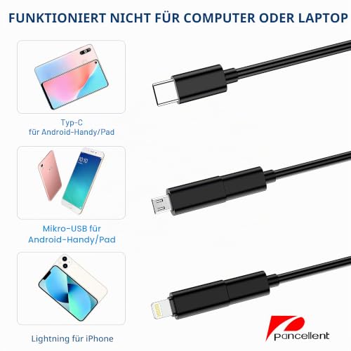 1080P Endoskop Schlangeninspektionskamera, Pancellent Typ C Endoskop, WiFi Scope Kamera mit 6 LED...
