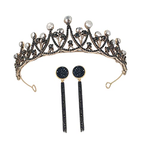 Diadème de mariée en cristal et parure de bijoux baroque