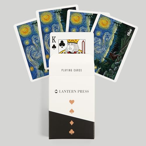 Lantern Press Ohio, Starry Night, Bigfoot, 52 naipes póker miniatura 6