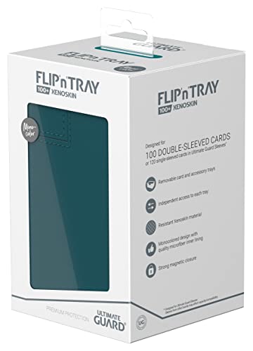 Ultimate Guard Flip'n'Tray 100+, Deck Case for 100 Double-Sleeved TCG Cards + Dice Tray, Petrol, Independent Magnetic Closure & Microfiber Inner Lining - image 8