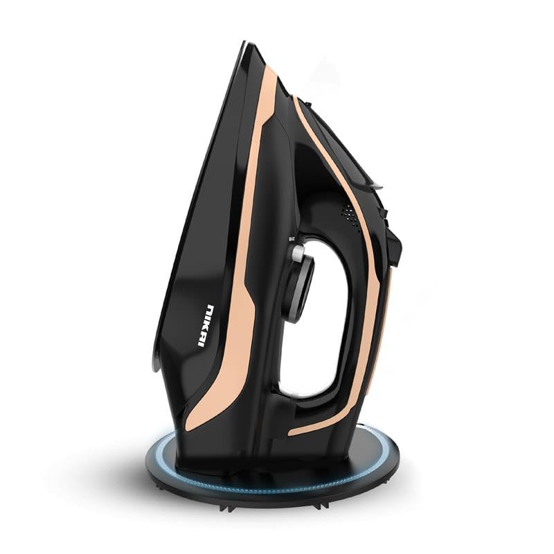 Nikai 2600W Cordless Steam Iron – Non-Stick, Powerful Burst Steam, Adjustable Thermostat, Self-Clean, Overheat Protection, Black NSI456C