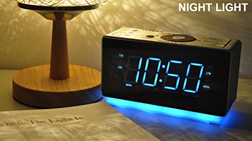 Alarm Clock Radio With Bluetooth Speaker, Digital Fm Radio, Dual Alarm With Snooze, Dimmer Control, Usb Charging Output And Night Light Itoma Cks708 #TOP2