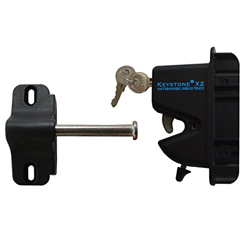 Nationwide Industries Black Nylon Polymer Keystone X2 External One Sided Gate Latch | No External Access | Keyed Alike | Klx2-P1-Bk-Ka #TOP1