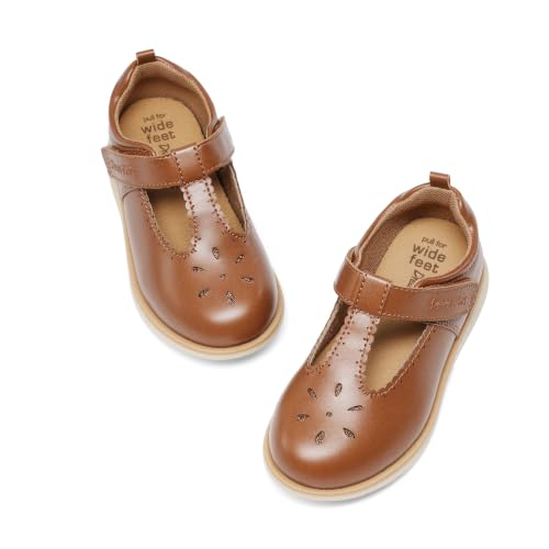 DREAM PAIRS Toddler Girls Mary Jane Dress School Shoes,Brown,12 Little Kid
