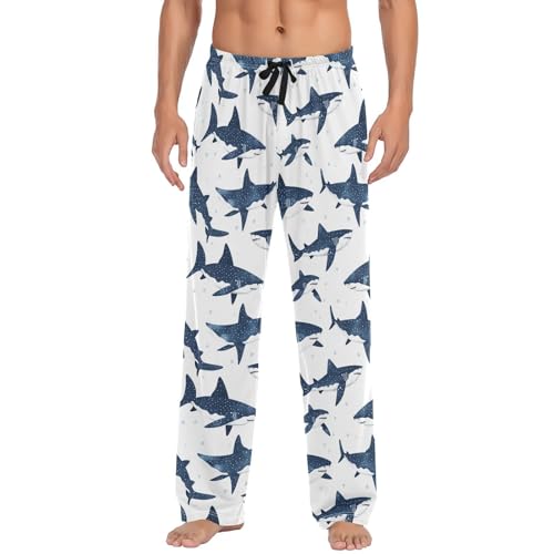 Pantalon de pyjama homme requin avec poches, le cadeau idéal