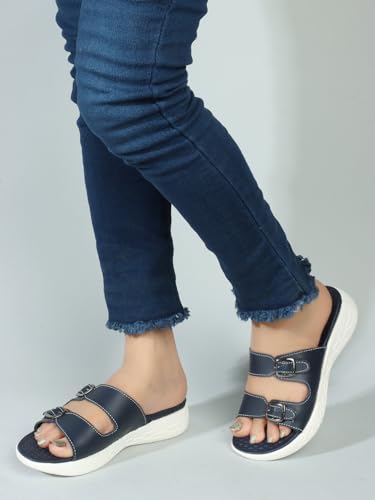 Image of Carlton London women's Comfortable & Lightweight Slip-On Sandals