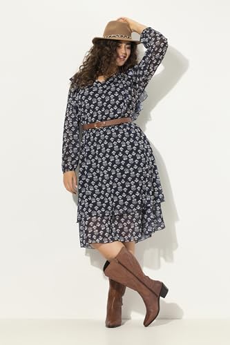 Robe doublée avec ruchés col V : le vêtement fluide qui ne marque pas la taille - 6