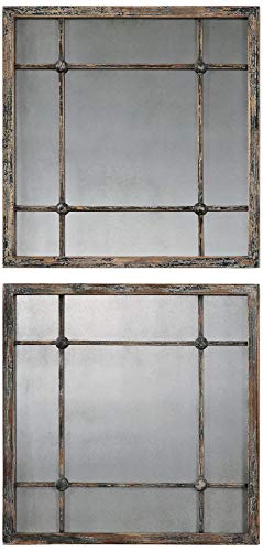 Saragano Distressed 19" Square Wall Mirrors Set Of 2 #TOP1