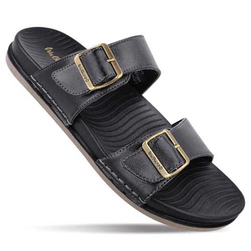 Image of WALKAROO Men's Fashion Sandals with Cushion Sole, Dual Straps with Buckles and Lightweight - WE1363
