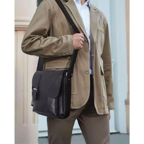 Mens Genuine Leather Shoulder Bags Messenger Bags Crossbody Bags Casual Daypacks Waist Packs(Brown)2
