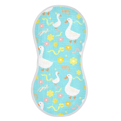 4 Pack Baby Burp Cloths, Soft Absorbent Burping Cloths for Babies, Cotton Milk Spit Up Rags, Large Size for Newborns, Baby Boys and Girls (Cute Goose)2