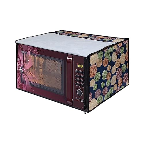 Image of DREAM KING Stylish Design & Printed Microwave Oven Cover Full Closure |waterproof & Dustproof Oven Cover Suitable for All Models - Multicolour SA71