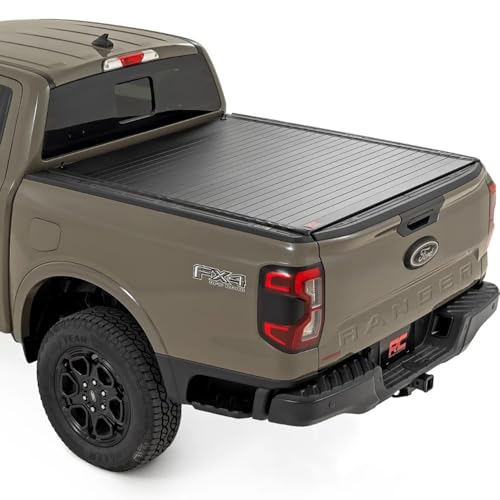 Rough Country Hard Roll-Up Tonneau Cover for Ford Ranger (2024-2026) - Aluminum Truck Bed Cover Fits 5 Bed