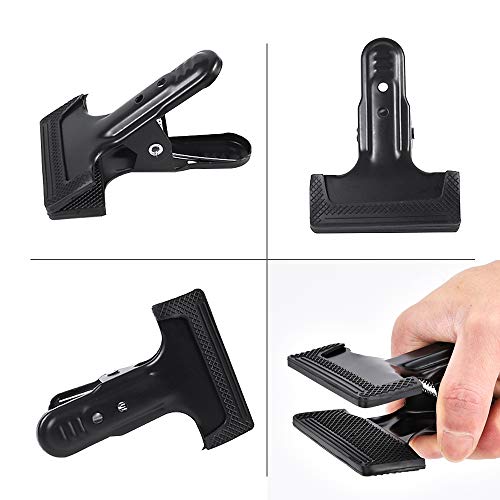 UTEBIT 6 Stück Federklammern, Heavy Duty Fotografie Hintergrundclips ReflektorenKlemmen Metall Klemmen mit Schutzgummi… – Bild 3