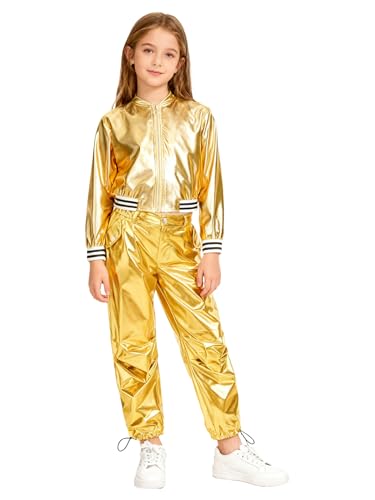Combinaison danse hip hop lumineuse complète et veste de sport réfléchissante fille
