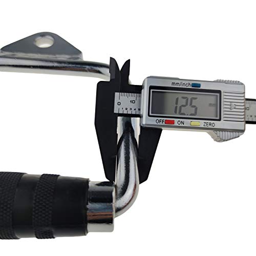 Workouty D Cable Machine Handle with Rubber Grips - Hand Cable Attachment Weight Workout Crossover Home Gym Equipment Accessory with 8cm Snap Hook (Black)