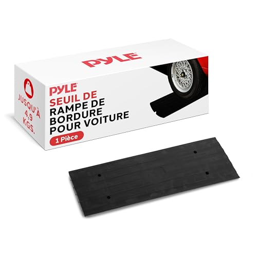 Pyle Rampe de Seuil - Rampe deTrottoir en Caoutchouc Robuste - Utilisée pour Quai de Chargement, Garage, Trottoir, Camion, Scooter, Vélo, Moto, Mobilité en Fauteuil Roulant et Autres Véhicules