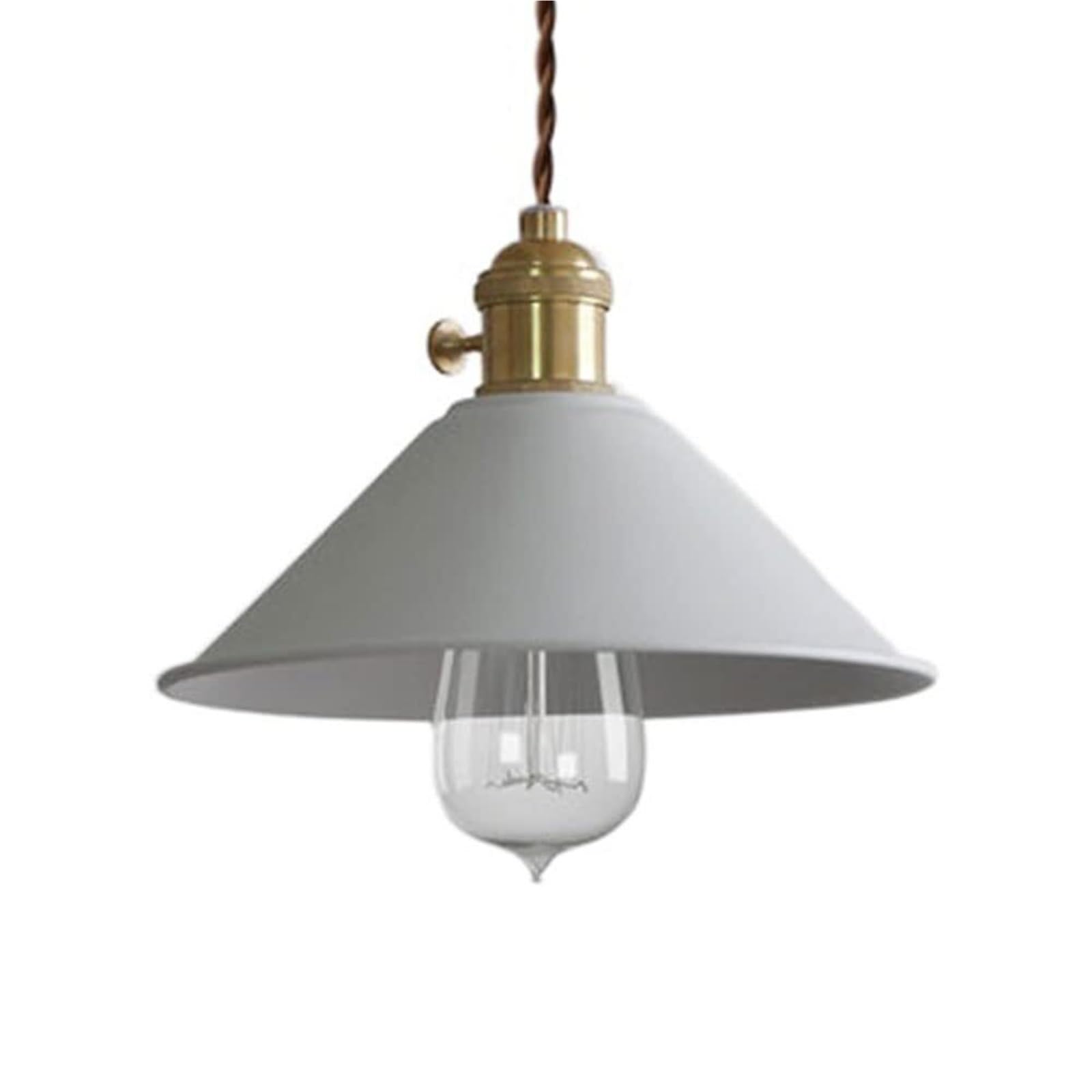 KHUKHU Rustic Hanging Light 10.2" 1-Light Farmhouse Industrial Hanging Lamp Yellow Kitchen Island Pendant Light Barn Edison Lamp E26/E27 Lamp for Home Ceiling Pendant/Table Lamp(B,20CM)