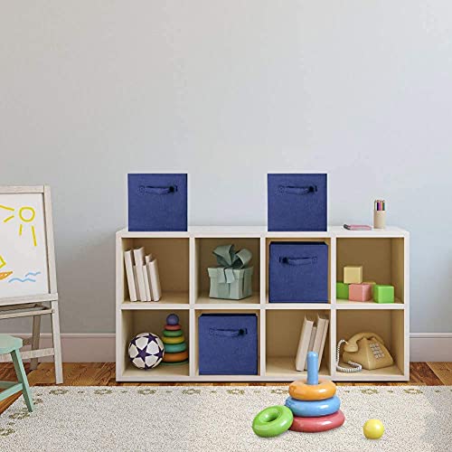 Cajas de almacenamiento plegables, juego de 6 cestas de almacenamiento de tela, cubos de almacenamiento de tela con asa para dormitorio, oficina en casa, organizador de cajones plegables para