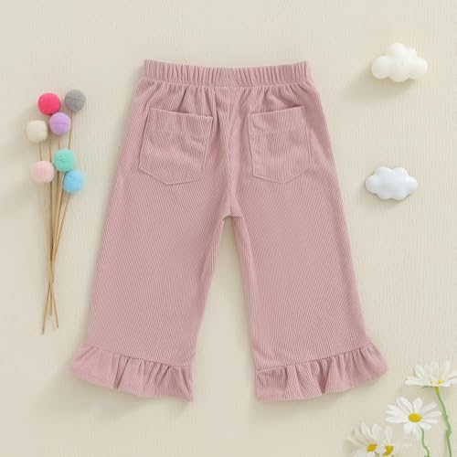Toddler Pants Girls Cute Ruffle Hem Bottoms Baby Girl Spring Fall Winter Outfit 6 12 18 24 Months 2T 3T 4T4