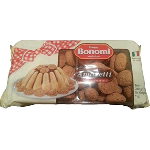 Forno Bonomi Italian Amaretti Cookies - Crunchy & Soft Traditional Biscotti, Almond Flavor, Perfect with Coffee & Dessert Wines - 7 oz, Pack of 15 Cover