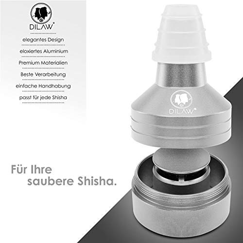 DILAW® Shisha ECO Molassefänger mit Gewinde - Universal aus Aluminium mit Adapter, Vorkühler-Aufsatz passt Universell… – Bild 6