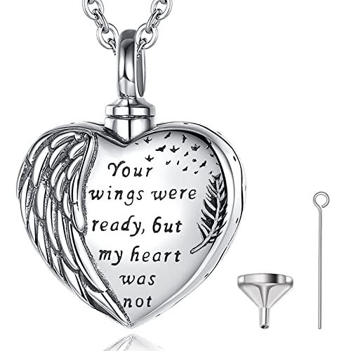 CELESTIA Mujer Colgante para Cenizas, Corazón Urna Collar de Plata de ley 925 con Inscripción, Incineración Memorial Joyas para Humanas Mascotas, Regalos de Consolación Cover