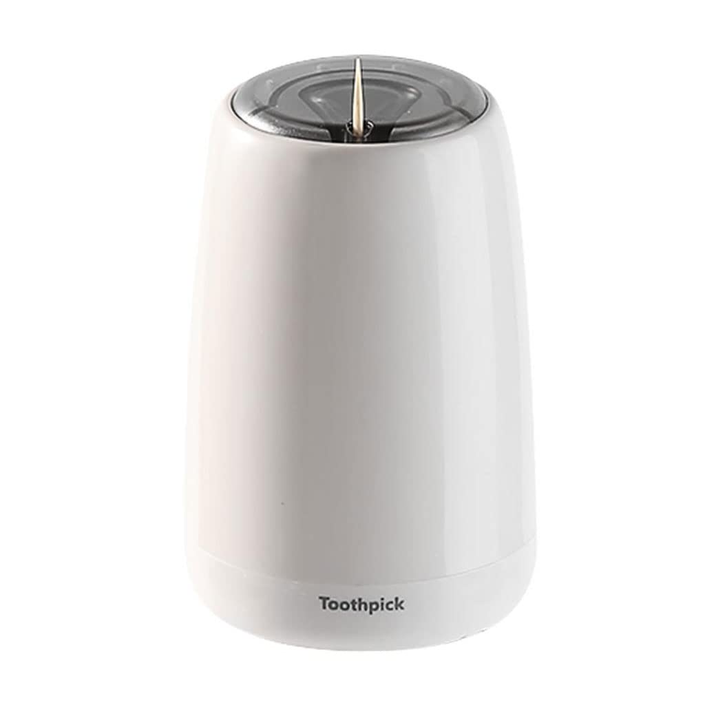 Wdwdw White Toothpicks Dispenser Toothpick Box Fashion Automatic Holder Plastic Desktop Simple Press Pop Up Holder Cafe Hotel