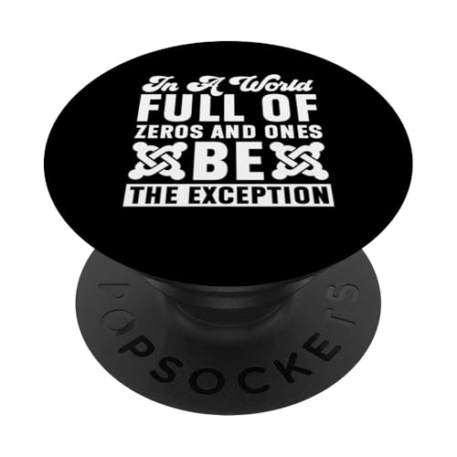 Sé una excepción Código binario Divertida cita friki PopSockets
