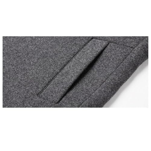 Casual Wool Blend Blazer Jacket for Men Stand Collar Single Breasted Suits Coat Slim Fit Business Pea Coats4