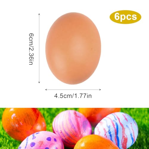 SRTSTR 6 Stück Holzeier Helfen Beim Legen, Holzeier zum Bemalen, Nisteier aus Plastik für Hühner um Hennen Anzuregen Eier zu Legen Fördern das Legen Oder Verhindern das Essen von Eiern