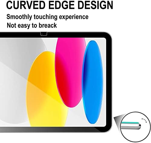 KZIOACSH iPad 10. Nesil 10,9 inç 2022 için Ekran Koruyucu, 2'li Paket HD Temperli Cam Ekran Koruyucu Kapak Yüksek Sertlik Çizilmez Parmak İzi Önleyici Koruyucu Film Apple iPad 2022 için - Görsel 6