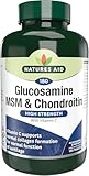 Natures Aid Glucosamine MSM & Chondroitin with Vitamin C - High Strength Joint Support - Mobility & Cartilage Health, Collagen Formation - Non-GMO, Gluten-Free Supplement - 180 Tablets
