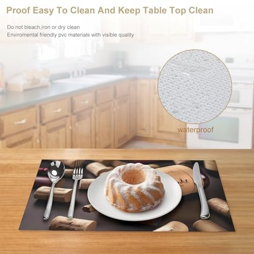 Set de table en PVC antidérapant résistant chaleur lavable pour salle à manger - 5