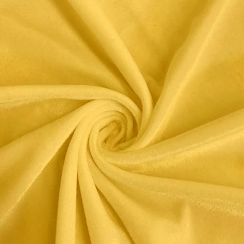 Image of Amazon Brand - Umi 3 Mtr Multi Purpose Velvet Fabric Cloth for Decoration, Trousseau Packing, Party Hall, Bouquet, Gift Packing, Decor, Pooja Room (3 Mtr, Yellow), Solid
