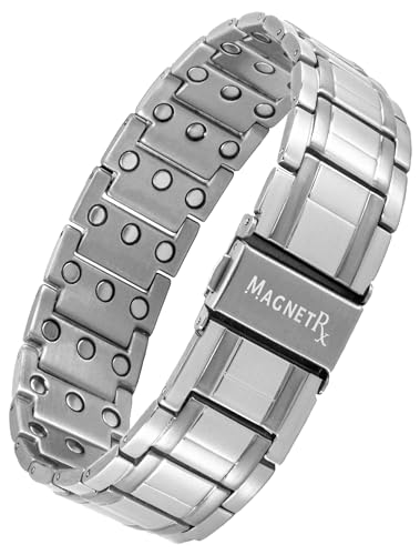 Image of MagnetRX 3X Strength Titanium Magnetic Bracelet - Magnetic Bracelets for Men - Premium Fold-Over Clasp and Adjustable Length with Sizing Tool