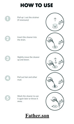 FATHER.SON Drain Hair Snake Clog Remover Cleaning Tool, Snake Drain Augers Hair Catcher for Kitchen, Sink, Bathroom, Tub, Toilet(4 pack 20inch)