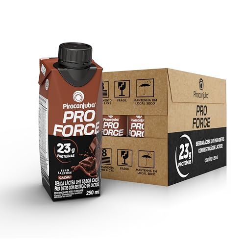Piracanjuba ProForce 23g de Proteínas Zero Lactose Sabor Cacau - 12 Unidades de 250ml