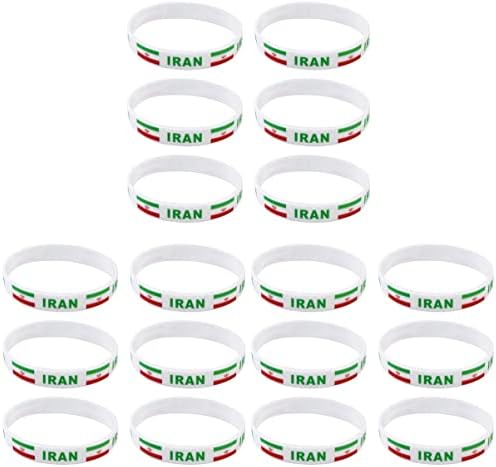 ABOOFAN 18 pcs Cup Silicone Fashion European Strap Sports Braceletiran Supplies Athletics Bracelets Wrist Event Men Fan Champions Iran Flag Bracelet Wristband Iranian Football Hockey
