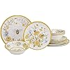 Certified International Bee Sweet 12-Piece Melamine Dinnerware Set, Service for 4, Bee & Floral Plates and Bowls, Durable Shatterproof Outdoor Tableware for Spring & Summer Entertaining