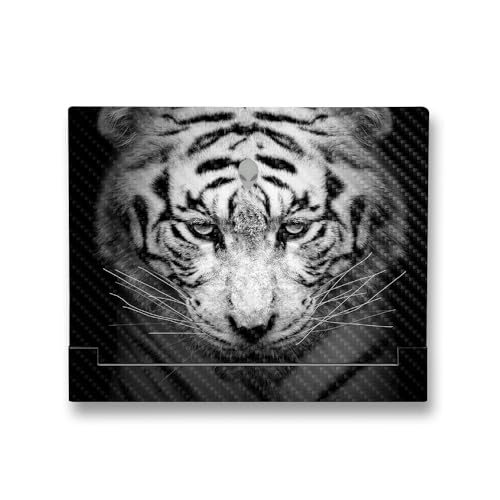 Image of MightySkins Carbon Fiber Skin Compatible with Alienware X14 R2 (2023) Full Wrap Kit - Mono Tiger | Protective, Durable Textured Carbon Fiber Finish | Easy to Apply & Change Styles | Made in The USA